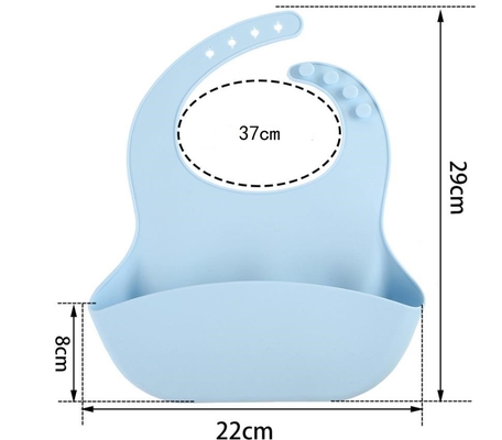 Adjustable Silicone Baby Bibs , Toddler Feeding Bibs BPA Free With Hook Holes
