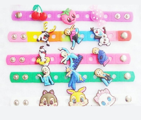 Sport Gift Silicone Rubber Bracelets Adjustable With With PVC Charms