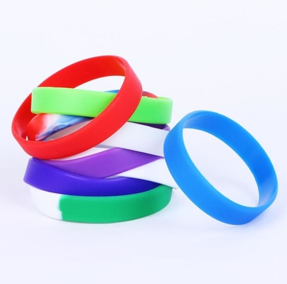 Promotional Silicone Rubber Bracelets , Custom Silicone Bracelets Colorful