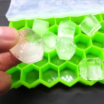 Hexagon Honeycomb Silicone Mini Ice Cube Tray Yellow Green Color