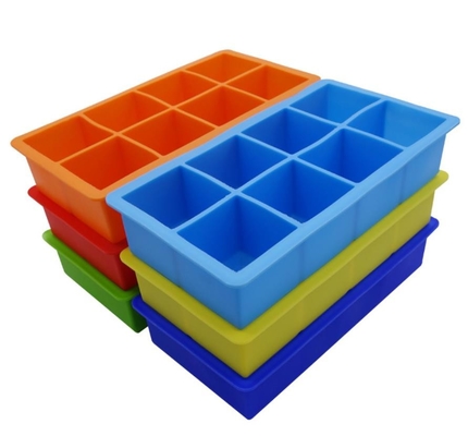 Square Silicone Ice Tray Molds , Novelty Ice Molds 8 Cavity Stackable