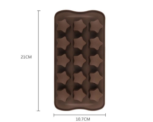 Flexible Star Shaped Silicone Chocolate Molds Space Saving 21*10.7*1.5cm