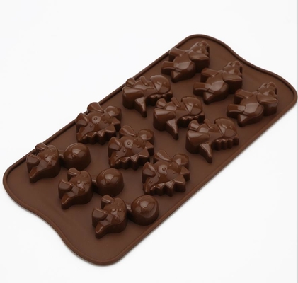 Dinosaur Holiday Silicone Chocolate Molds Brown Color Non Harmful