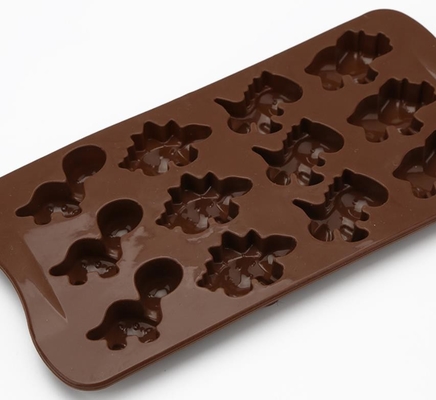 Dinosaur Holiday Silicone Chocolate Molds Brown Color Non Harmful