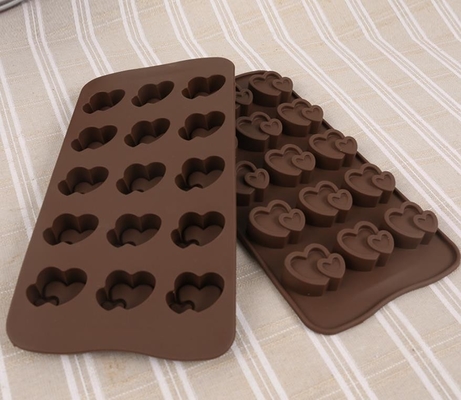 Heart Shaped Cookie Silicone Chocolate Molds Easy Filling Dishwasher Safe