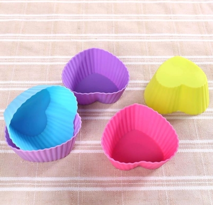 Colorful Muffin Silicone Muffin Cups Tray Anti Bacteria 6.8*5*3cm