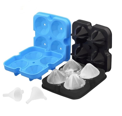 3D Diamond Silicone Ice Cube Molds 12*12*3.8CM For Drinks