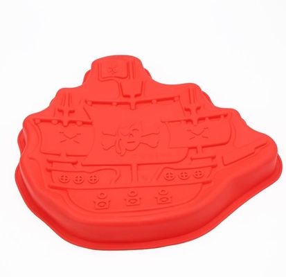 Food Grade Silicone Cake Molds , Silicone Cookie Molds Pirate Boat Shaped