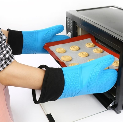 Waterproof Silicone Hand Gloves Cotton Inside Heat Insulation Hand Protection
