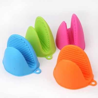 Round Long Silicone Oven Gloves With Fingers Fire Resistant Oven Mitts
