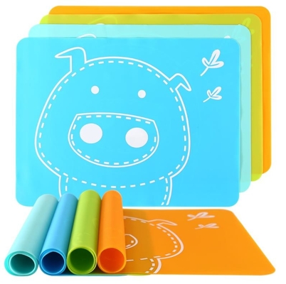 Cartoon Image Silicone Kids Product Multi Colorful Heat Resistant Food Placed