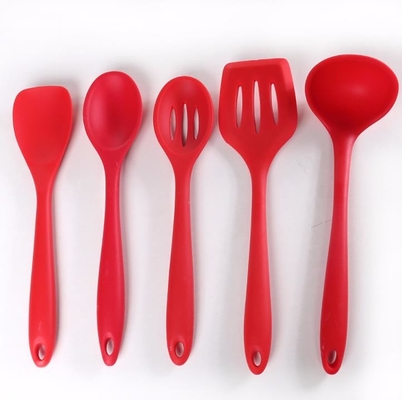 Food Grade Red color  Silicone Cooking Kitchen Tools Sets 5 different styles