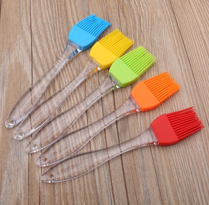 Small size Transparent plastic handle Food Grade Silicone Baking Brush