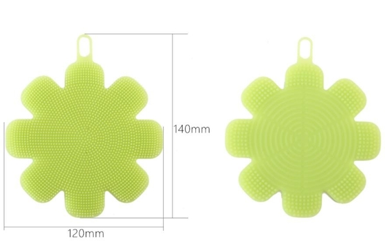Flower shape Food Grade Silicone Washing Brush sponge  for Cleaning dishes and fruit