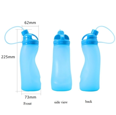 BPA Free Food Grade Outdoor sports Silicone Folding water bottles 500ML
