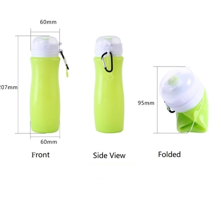 450ML bpa free water bottles FDA silicone water bottles with custom printing logo