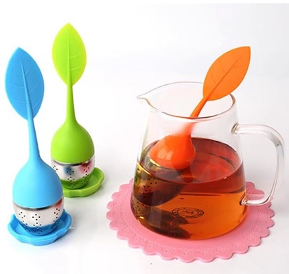 BAP free tea infuser Cute silicone tea infuser leaf shape FDA silicone
