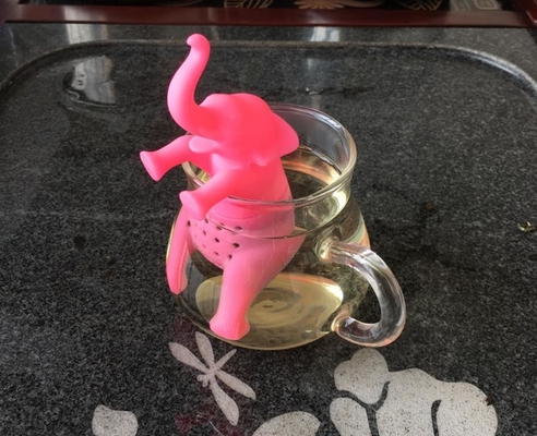 Pink Elephant Animal shaped Food Grade Silicone Tea strainers BPA Free