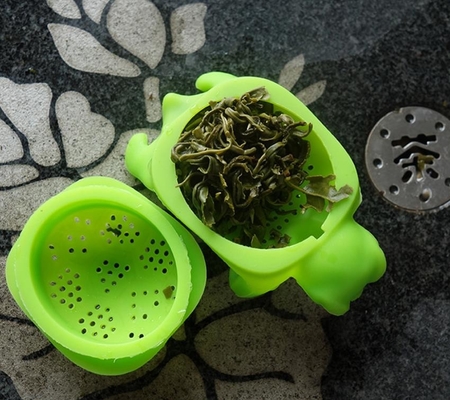 Green Color Animal shaped Tortoise Food Grade Silicone Tea strainers