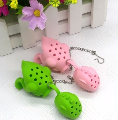 Dinosaur shaped Design BPA Free FDA silicone tea bag with box package
