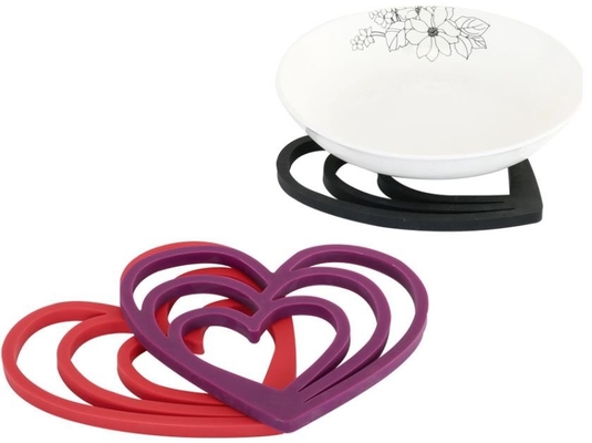 Heart Shape Silicone Eating Utensils Environmental 15.5*16cm 66g
