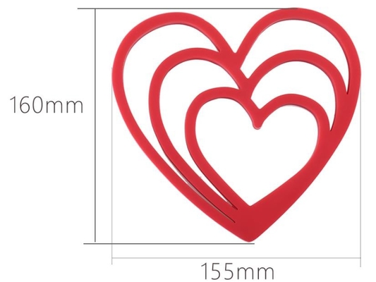 Heart Shape Silicone Eating Utensils Environmental 15.5*16cm 66g