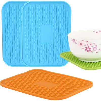 Rectangle Silicone Kitchen Tools , Silicone Baby Food Mat Heat Insulation