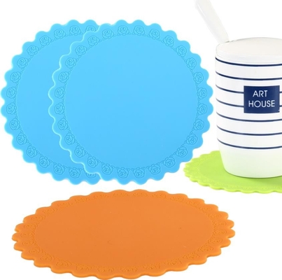 Non Stick Silicone Cooking Products Medium Size Cup Mat  Rose Flower Style