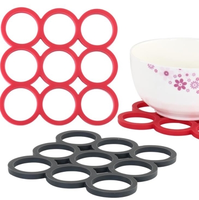 Square Silicone Coated Cooking Utensils 9 Holes Table Protective