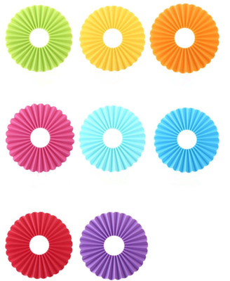 Corrugated Silicone Kitchen Tools , Round Silicone Placemats Non Slippery