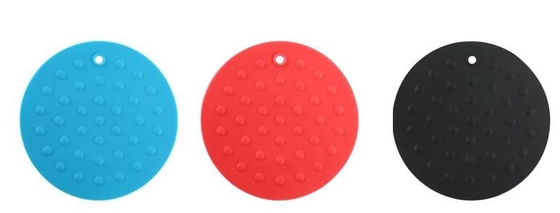 Round Rubber Cooking Utensils , Silicone Baking Mat  Embossed Dots Style