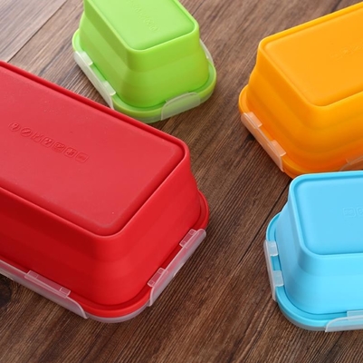 Set of 4 Collapsible Silicone Food Storage Container FDA silicone lunch box for kids