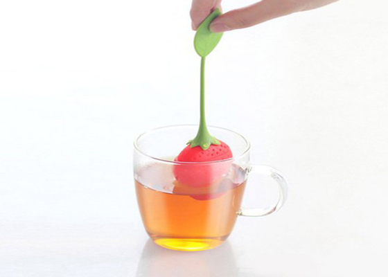 Custom Made Food Grade Silicone Tea Bag Holder Cute Strawberry Shape