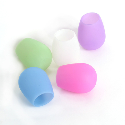 Unbreakable Reusable Colorful Silicon Wine Cup , Coffee Silicone Wine Glasses