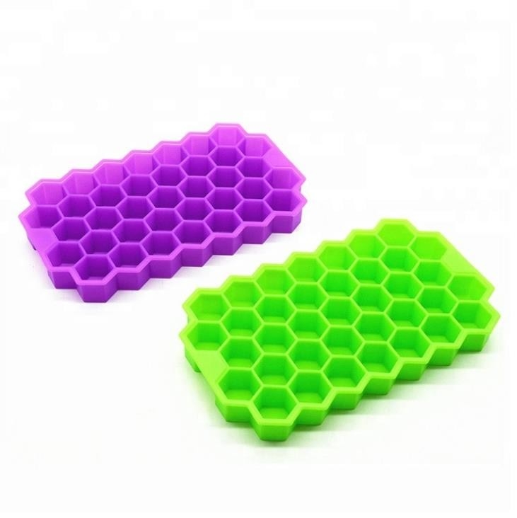 Hexagon Honeycomb Silicone Mini Ice Cube Tray Yellow Green Color