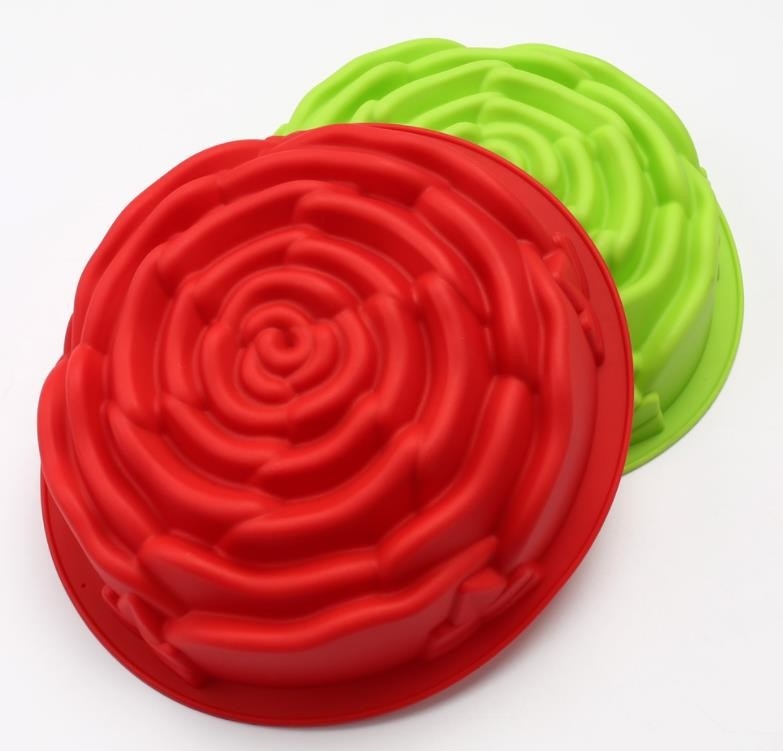 Large Size Silicone Baking Molds Rose Flower Customized Color