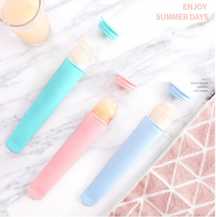Nordic Colour DIY Ice Cream Silicone Popsicle Molds Commercial Food Grade With Lid