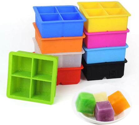 4pcs Silicone Ice Cube Molds Custom Printing Logo And Custom Embossed Logo